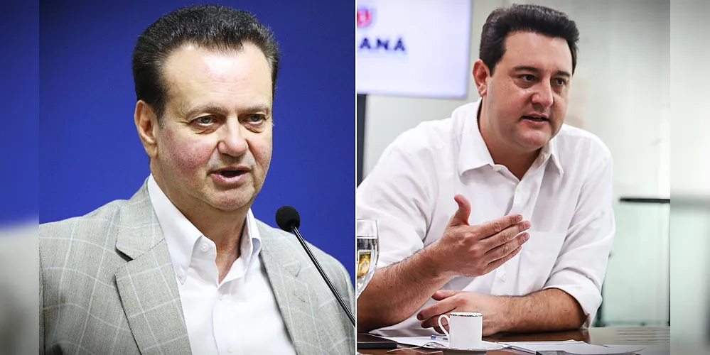 Kassab (à esquerda) falou sobre uma possível candidatura à presidência de Ratinho Junior (à direita)