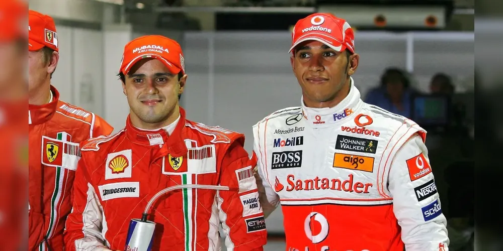 Felipe Massa e Lewis Hamilton no GP de Singapura, em 2008