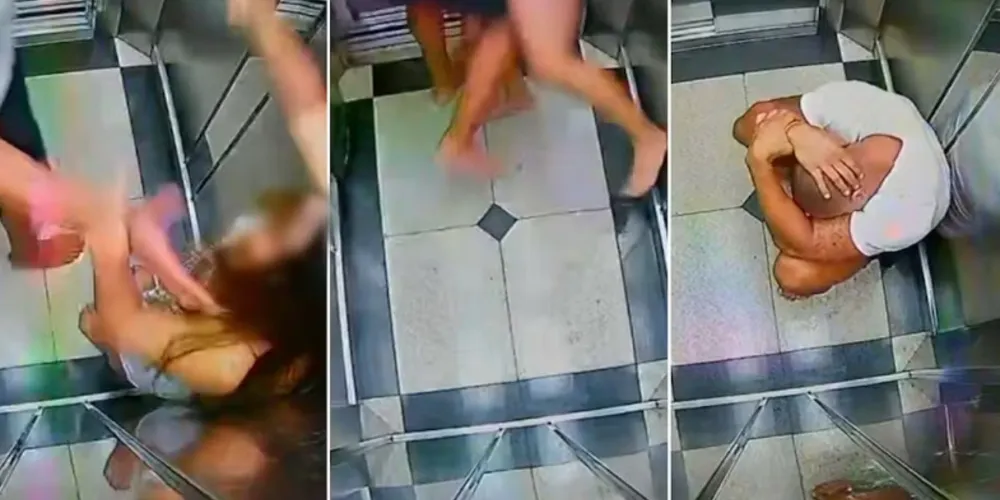 As imagens das câmeras de segurança mostram o ataque