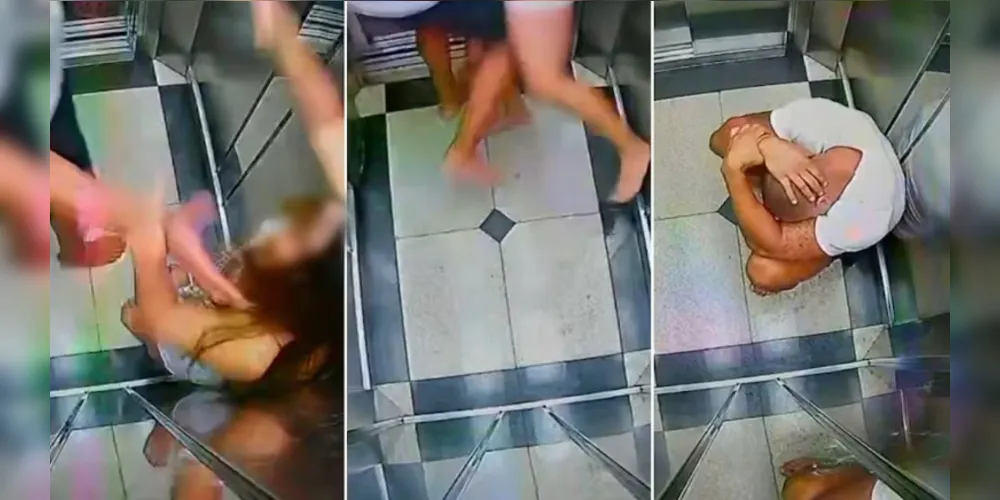 As imagens das câmeras de segurança mostram o ataque