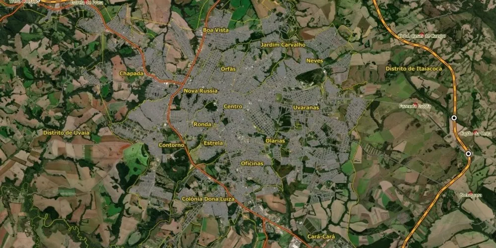 Novo traçado rodoviário proposto