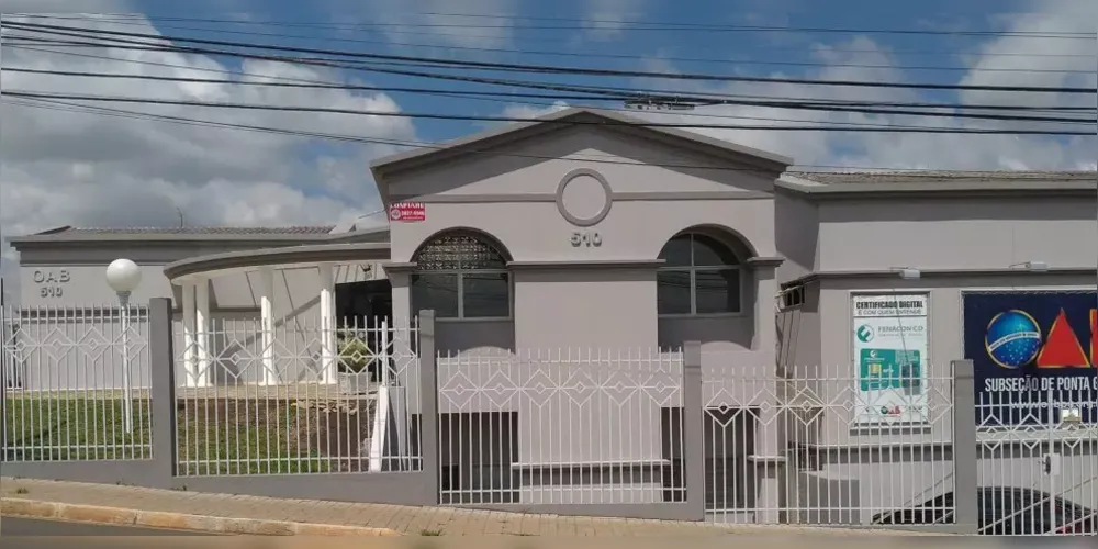 A sede da subseção da OAB em Ponta Grossa