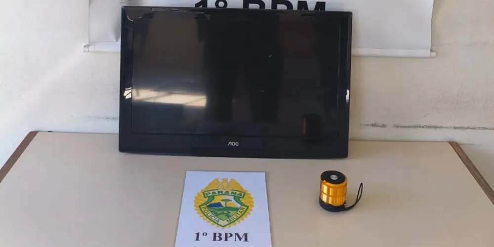 Objetos recuperados pela polícia