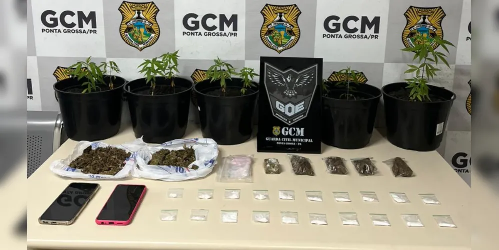 Material apreendido pela Guarda Civil Municipal e Polícia Civil do Paraná