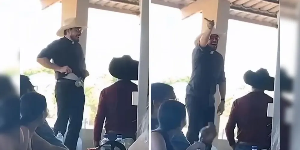 O padre Thiago Zanardi, pároco da Igreja São Francisco de Assis