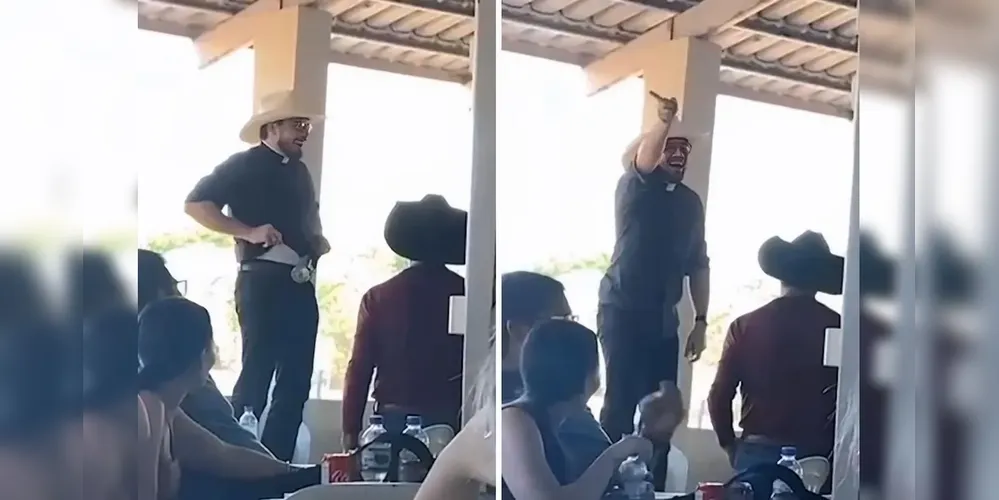 O padre Thiago Zanardi, pároco da Igreja São Francisco de Assis