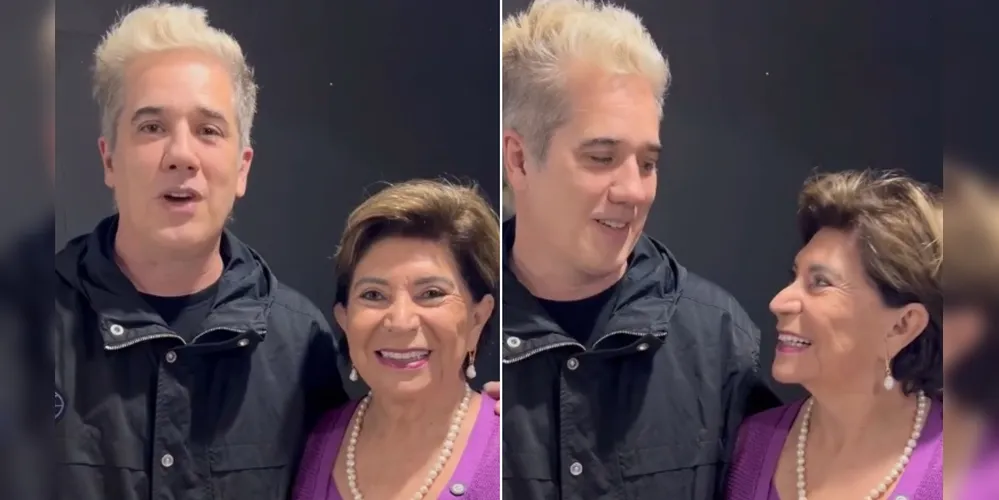 Rogério Flausino, da banda Jota Quest, ao lado da prefeita Elizabeth