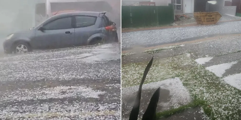 Forte chuva com granizo atingiu Ponta Grossa nesta segunda