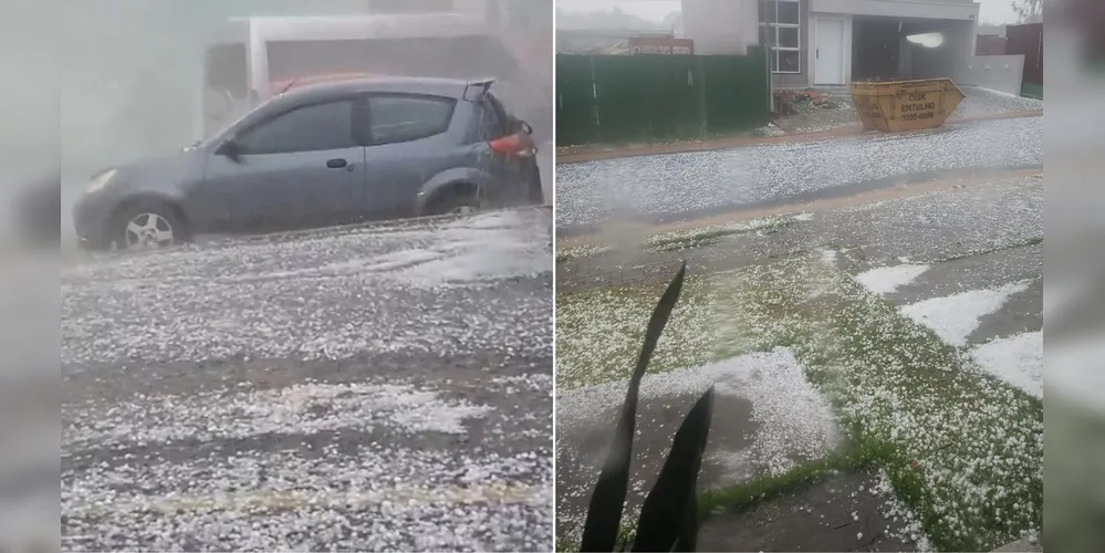 Forte chuva com granizo atingiu Ponta Grossa nesta segunda