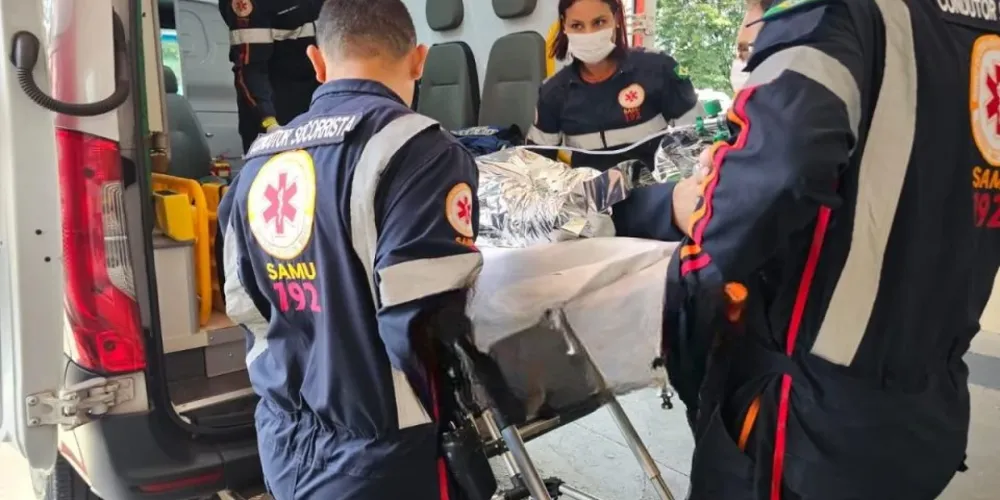 Ele foi atingido no rosto e no tórax