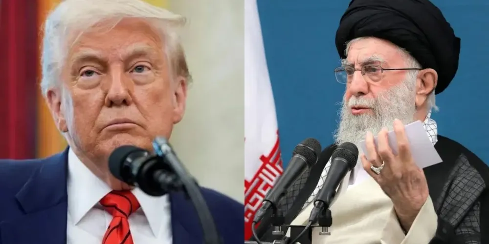 Presidente dos Estados Unidos, Donald Trump e líder supremo do Irã, Ali Khamenei