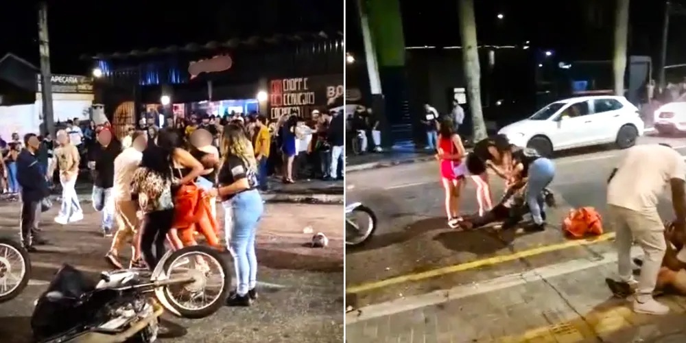 Várias pessoas brigaram no meio da rua, em Ponta Grossa