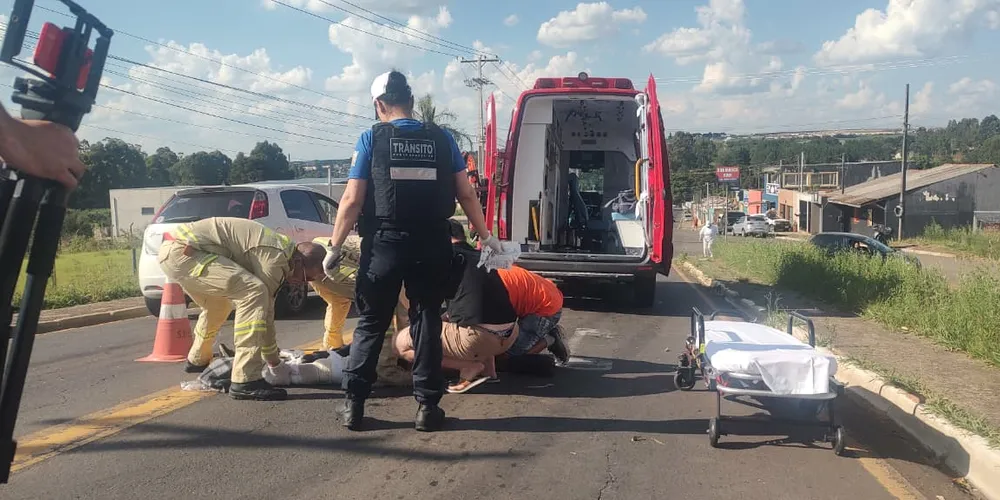Equipes do Siate e do Patrulhamento de Trânsito Viário foram acionadas para atender a ocorrência