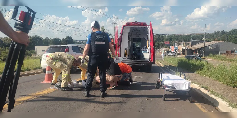 Equipes do Siate e do Patrulhamento de Trânsito Viário foram acionadas para atender a ocorrência