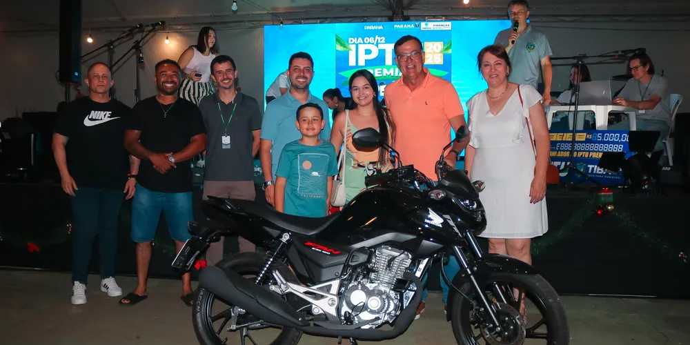 O prêmio principal foi uma moto 0 quilômetros