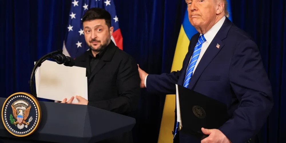 A declaração ocorreu após reunião de cerca de duas horas entre Trump e Zelensky