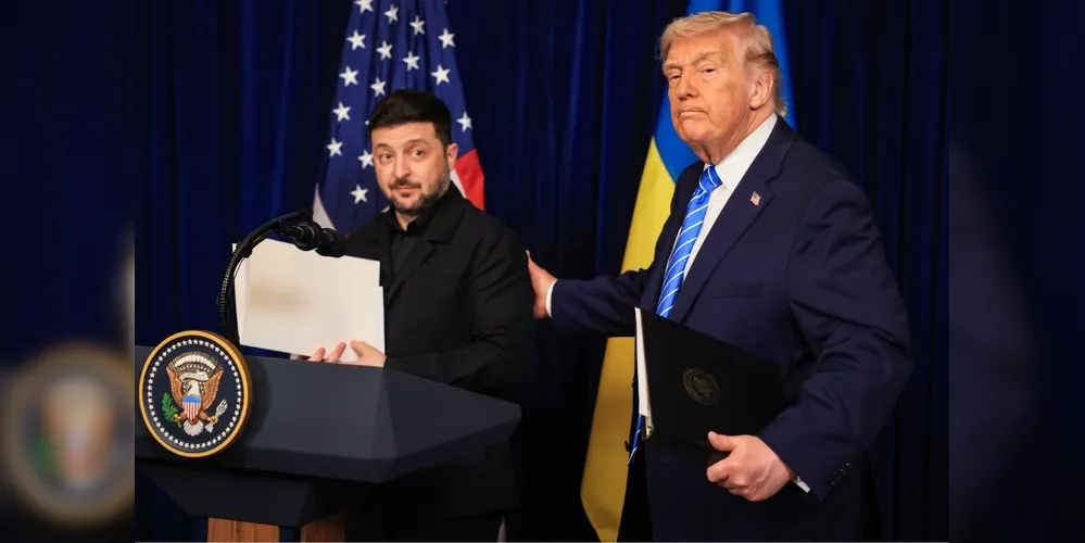 A declaração ocorreu após reunião de cerca de duas horas entre Trump e Zelensky