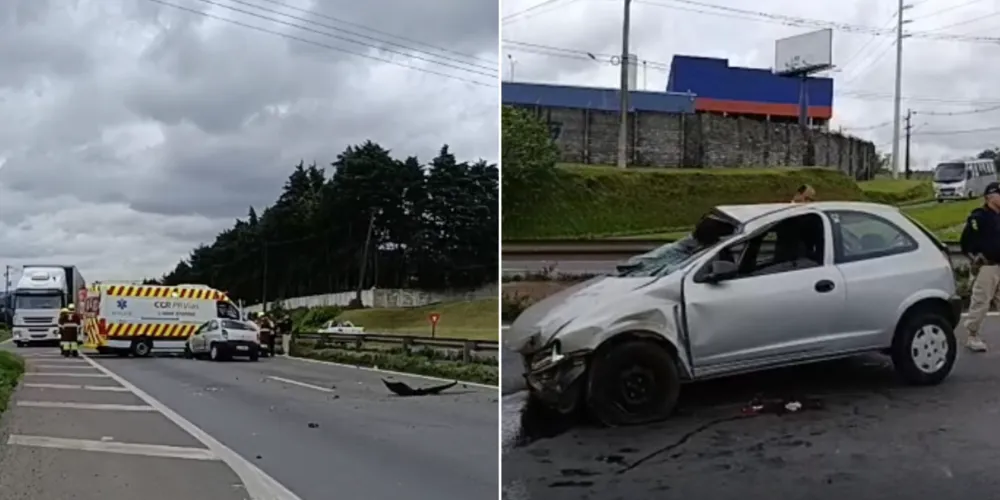 Colisão na BR-376 deixa vítima gravemente ferida