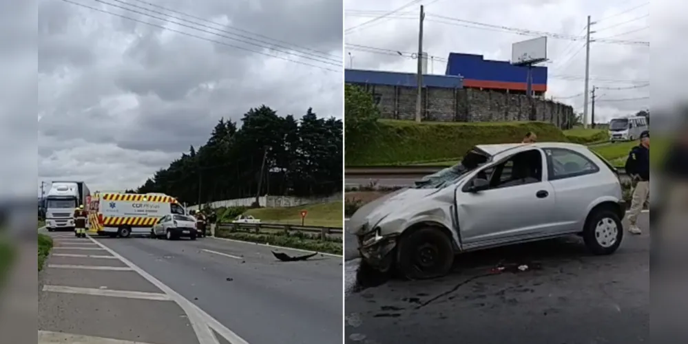 Colisão na BR-376 deixa vítima gravemente ferida