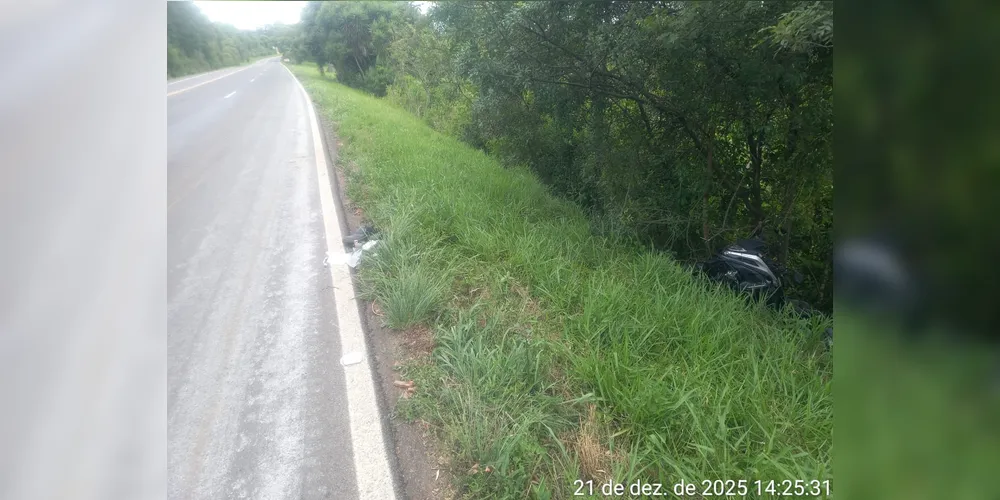 O motociclista de 60 anos ficou ferido após o acidente
