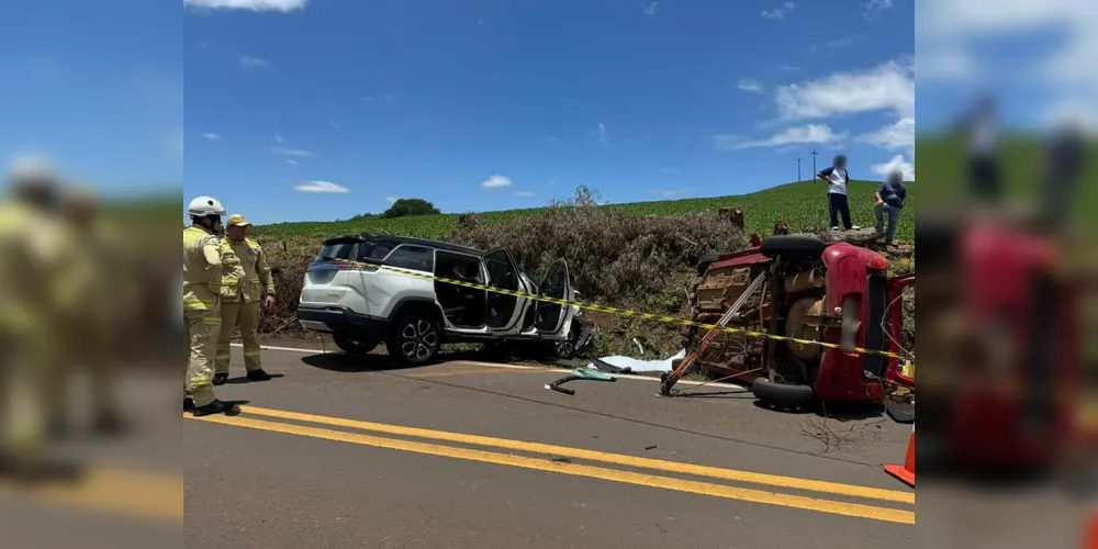 A colisão envolveu um Chevrolet Celta vermelho e um Jeep Commander