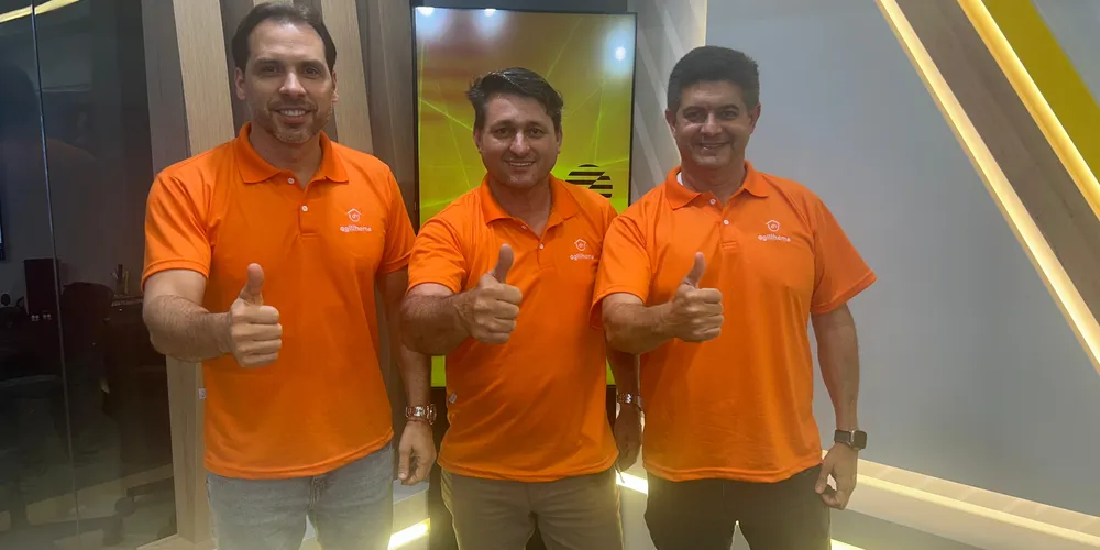 Sócios da Agilihome: Ezequiel Carvalho, Marco Borba e Gilberto Martins