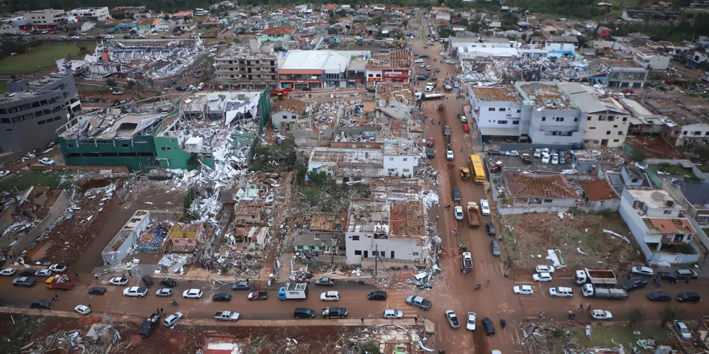 Ventos fortes atingiram a cidade de Rio Bonito do Iguaçu