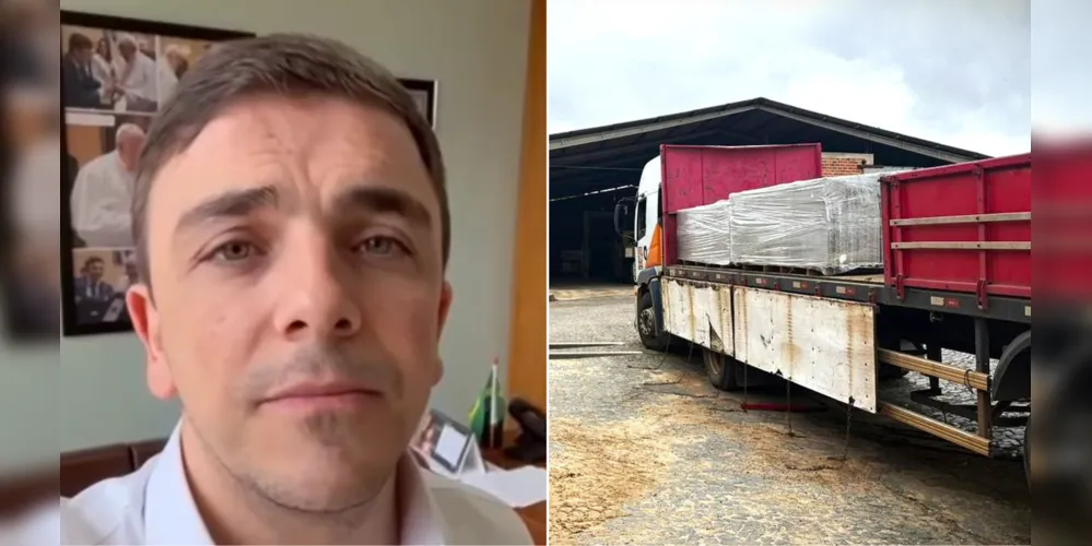 O deputado federal Aliel Machado (PV) doou telhas para moradores afetados pela tempestade em Ponta Grossa