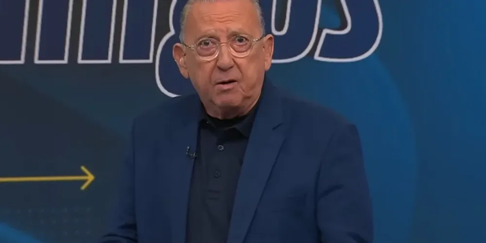 O apresentador Galvão Bueno à frente do Galvão e Amigos, da Band: internado no Paraná