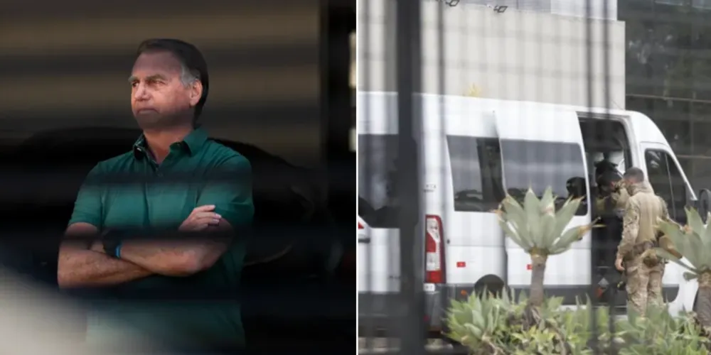 O ex-presidente foi levado ao local em uma van da Polícia Federal