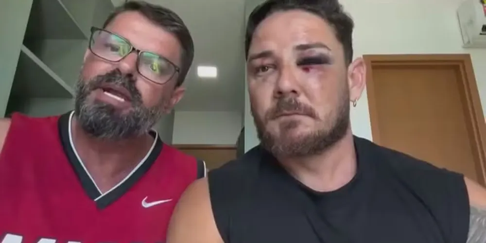 Johnny Andrade e Cleiton Zanatta após agressão em Pernambuco
