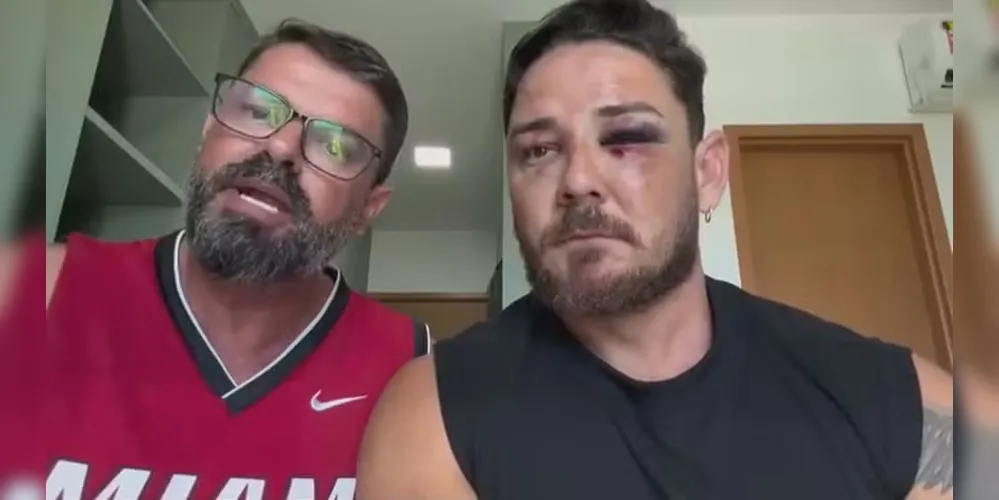 Johnny Andrade e Cleiton Zanatta após agressão em Pernambuco