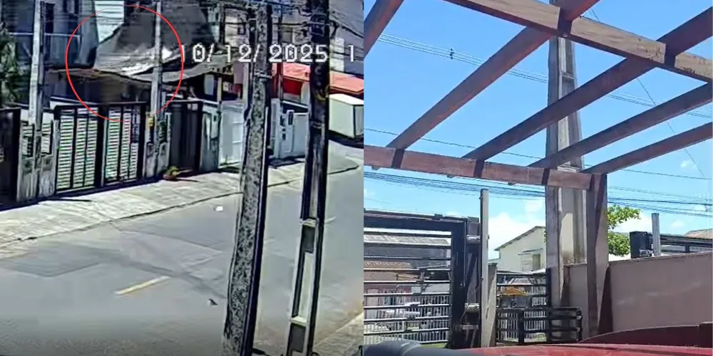 A estrutura ficou totalmente descoberta