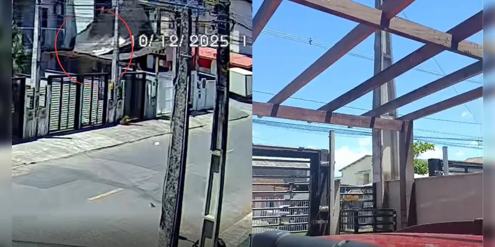 A estrutura ficou totalmente descoberta