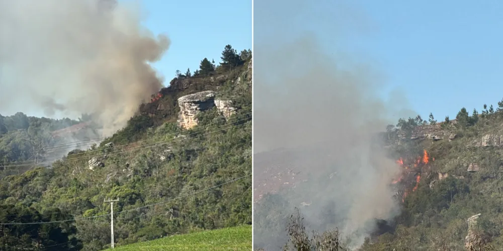 Registro mostra incêndio nas proximidades do Buraco do Padre