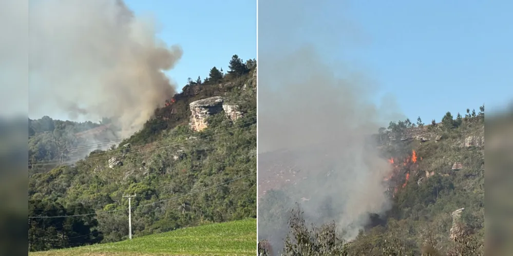 Registro mostra incêndio nas proximidades do Buraco do Padre