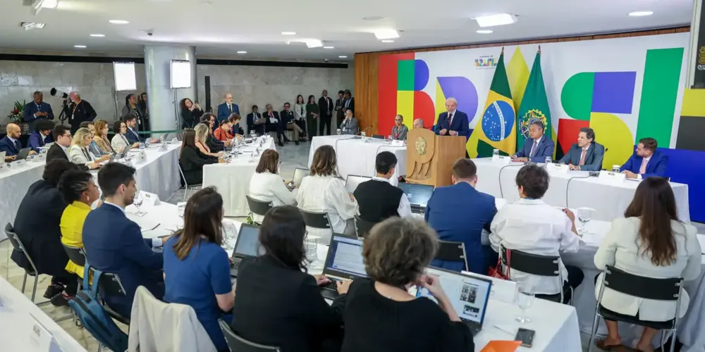 Na manhã desta quinta-feira, Lula recebeu jornalistas para um café da manhã, no Palácio do Planalto