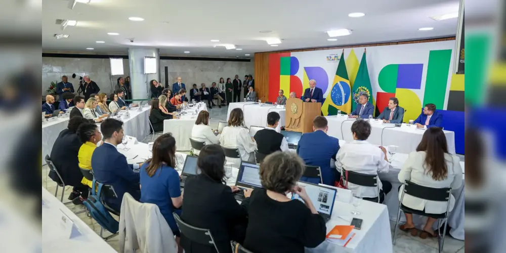 Na manhã desta quinta-feira, Lula recebeu jornalistas para um café da manhã, no Palácio do Planalto