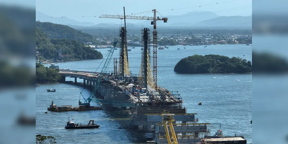 A previsão de entrega da Ponte de Guaratuba é para abril deste ano