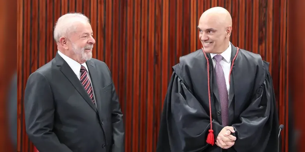 O presidente Luiz Inácio Lula da Silva (PT) e o ministro do Supremo Tribunal Federal (STF), Alexandre de Moraes