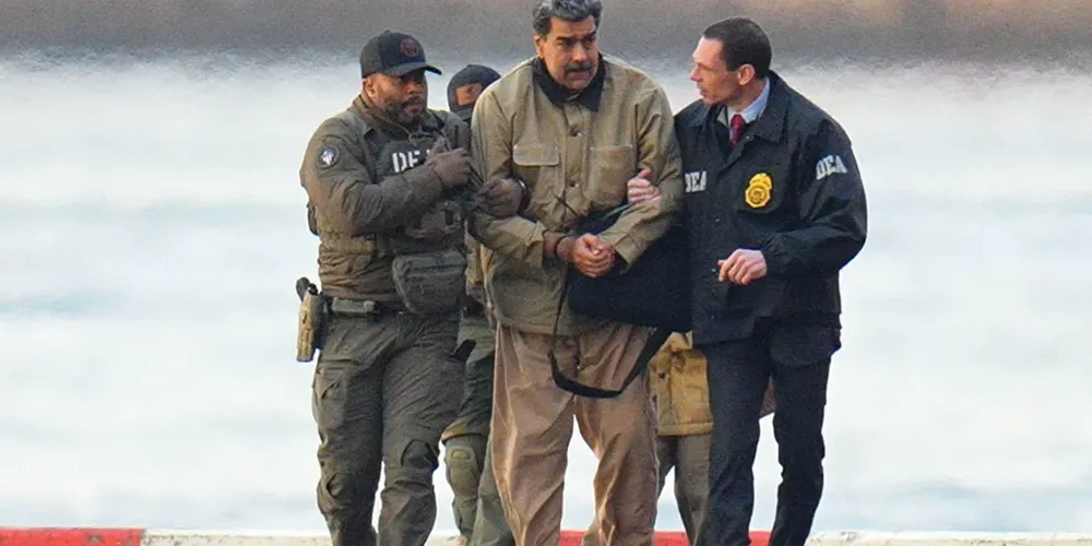 Na imagem, Maduro aparece com uniforme de presidiário