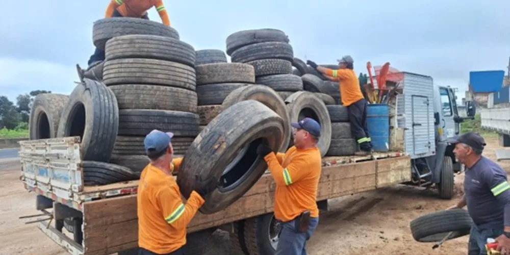 A iniciativa concentrou-se no recolhimento de pneus inservíveis em borracharias do município