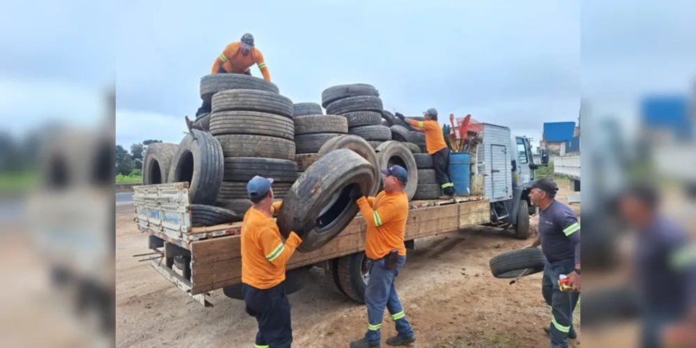 A iniciativa concentrou-se no recolhimento de pneus inservíveis em borracharias do município