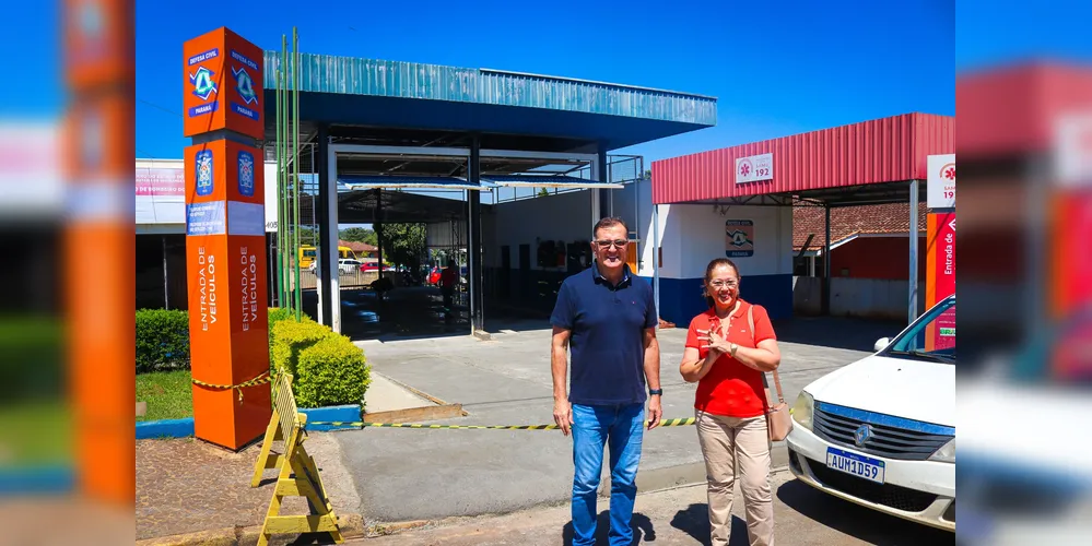 Rildo Leonardi e Helynez Ribas estiveram na sede da Defesa Civil