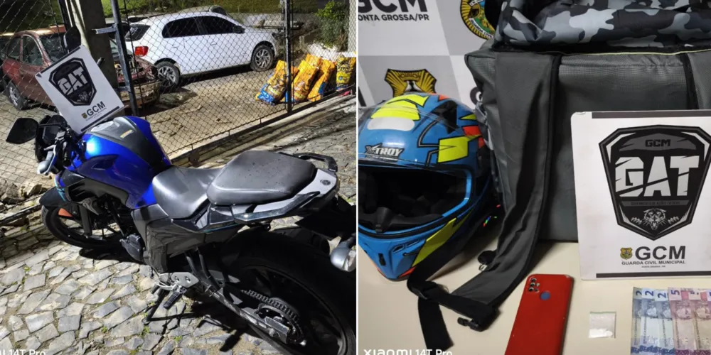 Os equipamentos do motoboy foram apreendidos com as drogas e o valor em dinheiro