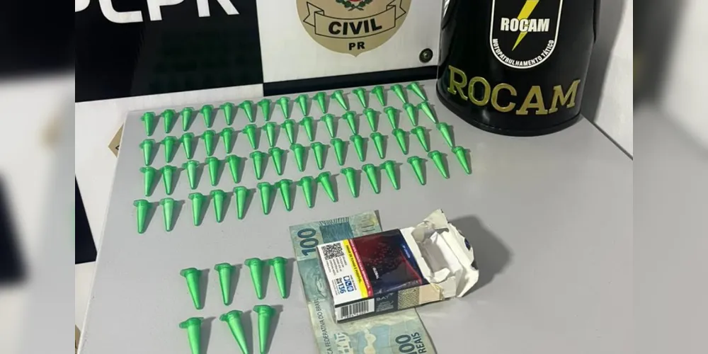 Droga foi apreendida e entregue na sede da Delegacia para a realização do flagrante