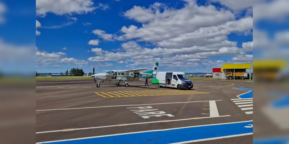 O envio foi feito por duas aeronaves do Governo do Estado até o aeroporto de Guarapuava