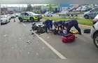 Motociclista fica ferido após colisão na 'Visconde de Taunay', em Ponta Grossa