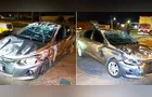 Carro capota e fica destruído na BR-376 em Ponta Grossa