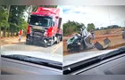 Colisão entre carro e caminhão deixa vítima em estado gravíssimo na PR-151; veja vídeo